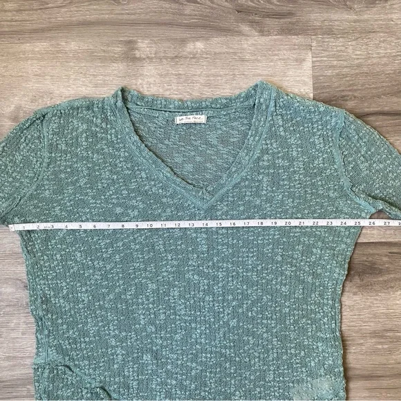 Free People Ocean Air Hacci Tunic Knit Sweater Top Seafoam Moss Small - Picture 8 of 14